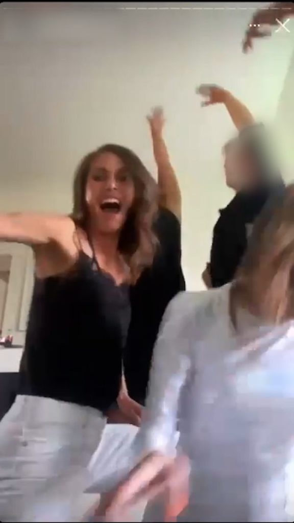 This is Screenshot from a social media video, in the videos, Marin dances with celebrities