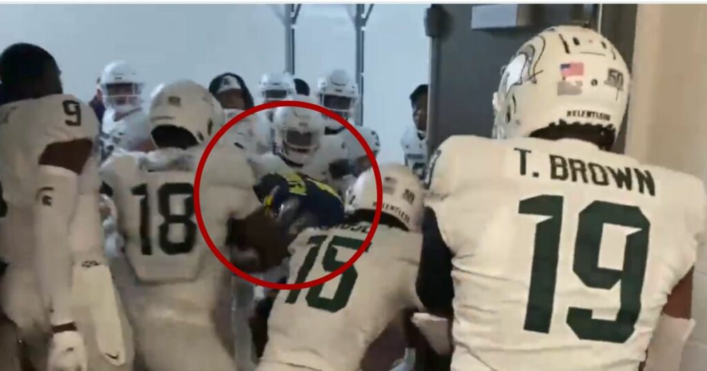This screenshot is capture from the michigan state fight video