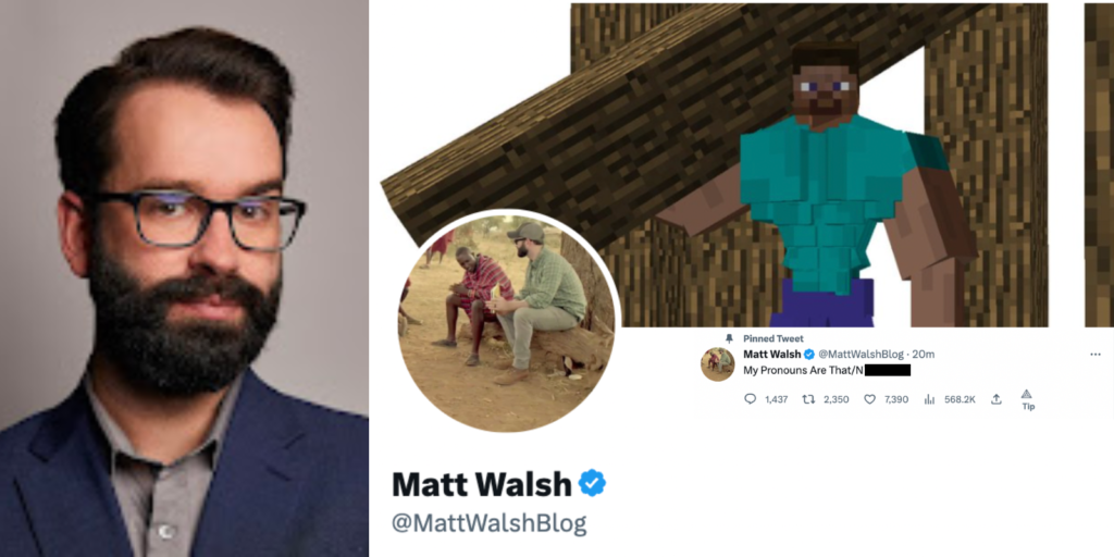This is photo of Matt Walsh's Twitter